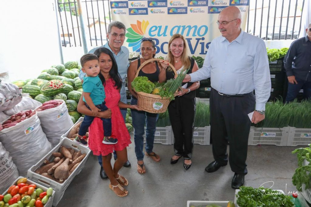 Romero Jucá com Teresa Surita e Ministro Osmar Terra no lançamento do Programa de Aquisição de Alimentos em Boa Vista
