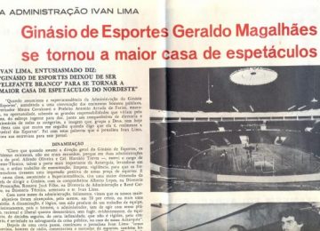 Recorte de jornal mostra que Romero Jucá foi gestor do Ginásio de Esportes Geraldo Magalhães