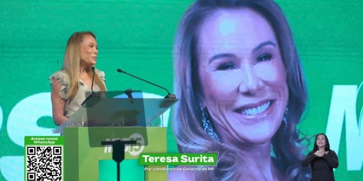 Teresa Surita é pré-candidata ao Governo de Roraima. Ela fala durante live
